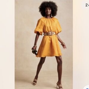 Banana republic open back dress - mini - yellow - xs